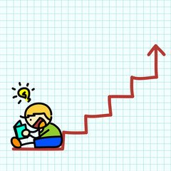 Business hand writing cartoon .