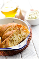 sliced ciabatta bread