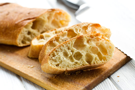 sliced ciabatta bread