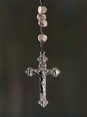 Rosary cross closeup