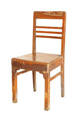 Vintage wooden chair isolated on white background
