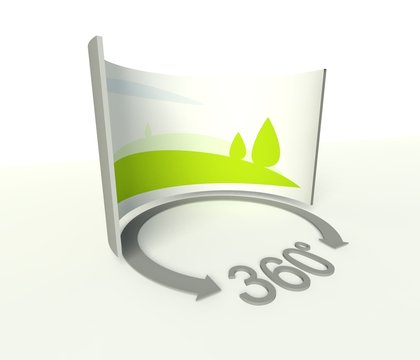 Spherical 360 panorama icon, symbol and sign