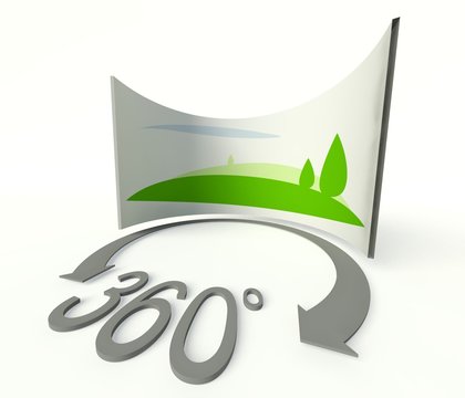 Spherical 360 panorama icon, symbol and sign