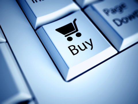 Keyboard and Buy button, internet concept