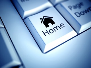 Keyboard and Home button, internet concept