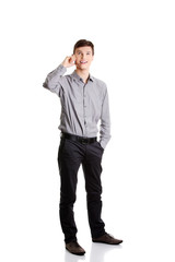 Fototapeta premium Businessman calling by cellphone