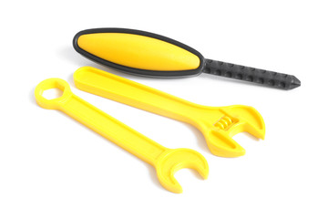 Assorted plastic toy tools