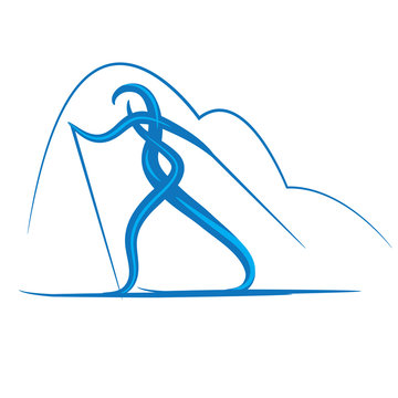 Vector symbol of cross-country skiing