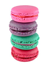 Colorful macaroons isolated on white background