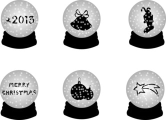 Christmas crystal snow ball or sphere silhouette