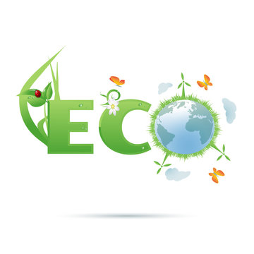 Eco-planet text symbol