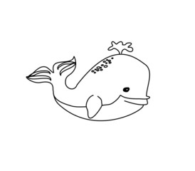 Cute Whale - Vector