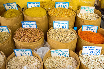 Legumes on a market