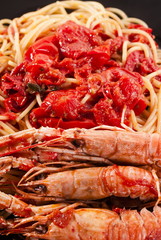 Linguine with scampi