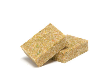 bouillon cubes on a white background
