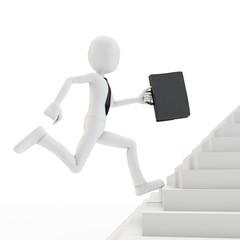 3d man running on a stair