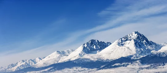 Foto auf Alu-Dibond Dramatische Gipfel, schneebedeckte Gipfel, hohe Berge, Pa © Anna Łotowska