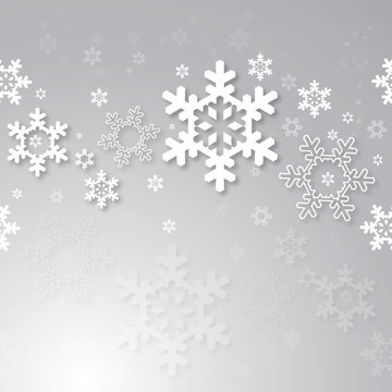 Christmas background with 3d snowflakes.
