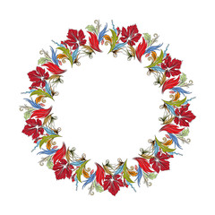 floral wine circle background