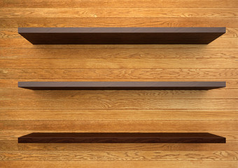 3d empty wood shelf