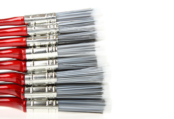 Fototapeta premium Set of different brushes isolated on white