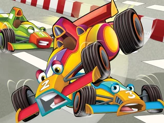 Foto auf Leinwand Das Formelrennen - Superauto - Illustration für die Kinder © honeyflavour