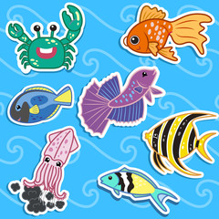 cute sea animal stickers04