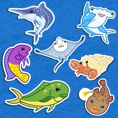 cute sea animal stickers06
