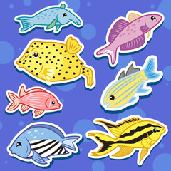 Naklejka premium cute sea animal stickers11