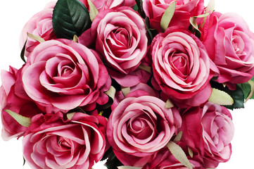 colorful flower bouquet from artificial roses a isolated on whit