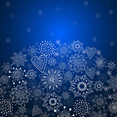 cristmas invitation card with blue background and  snowflake