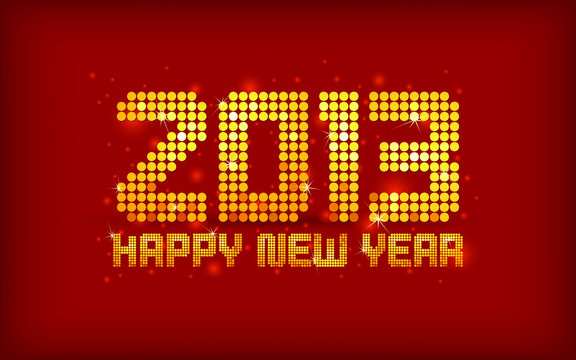 vector illustration of new year greeting card for 2013