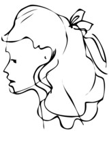 sketch is a beautiful profile of woman face