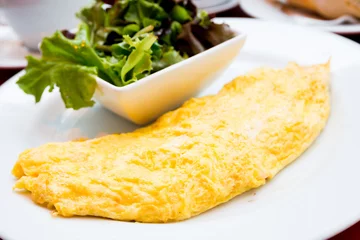 Photo sur Plexiglas Oeufs sur le plat omelet with ham