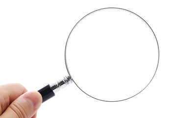 手に持った虫眼鏡