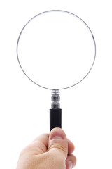 手に持ったルーペ