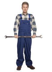 Portrait of an happy worker isolated on white © Andrey Burmakin