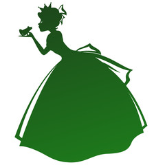 silhouette of a princess kissing a frog © ayelet_keshet