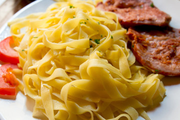 pasta and pork