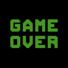 Deurstickers Pixel Pixel Game Over-bericht