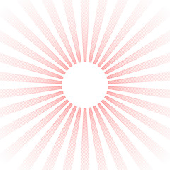 Red pencil drawing of sun with rays