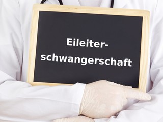 Doctor shows information: ectopic pregnancy