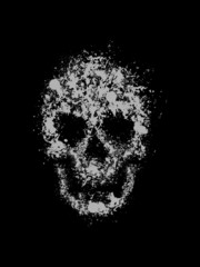 Abstract grunge vector of a skull created from ink drops