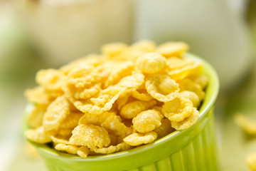 Breakfast. Cornflakes with milk.