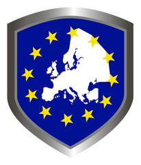 EU map on shield