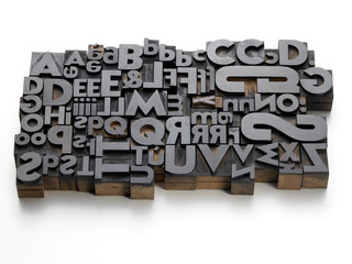 movable fonts on the white background