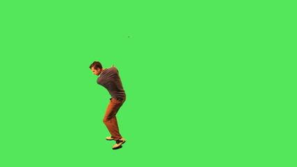 Young male playing golf