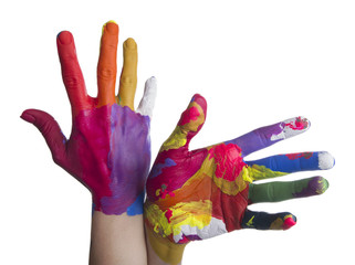 Mani colorate - dorso - palmo