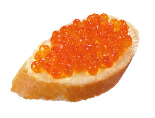 sandwich with red caviar