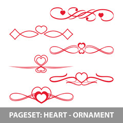 PAGE Set heart ornamente - obrazy, fototapety, plakaty